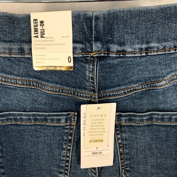 Laura PETITES size 0 floral embroidered jeans NWT - Picture 7 of 7